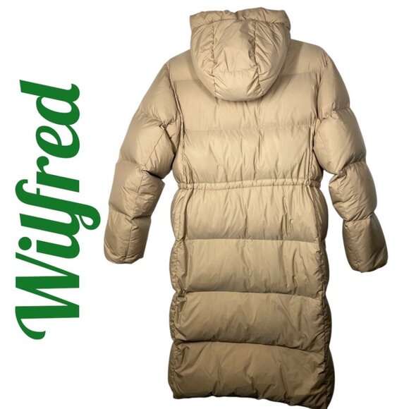 WILFRED ARITZIA LARAMIE Goose Down Long Puffer Coat Hood Beige, Size XS - Picture 5 of 16